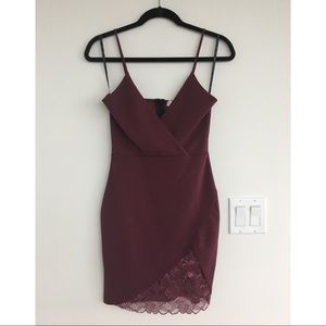 NWT Missguided Plum Minidress with Lace Insert